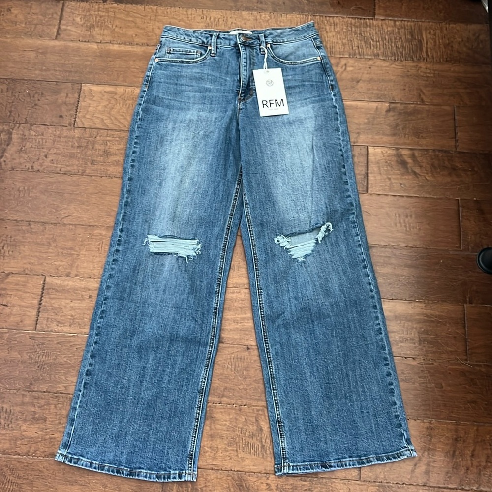 High Rise Tummy Control Wide Leg Jeans